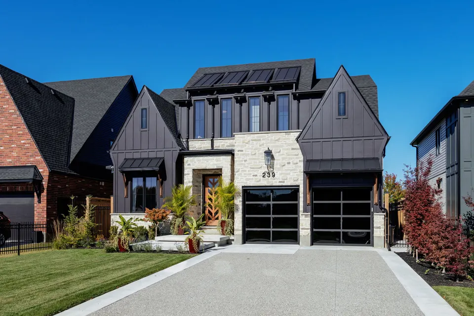 Front elevation and driveway