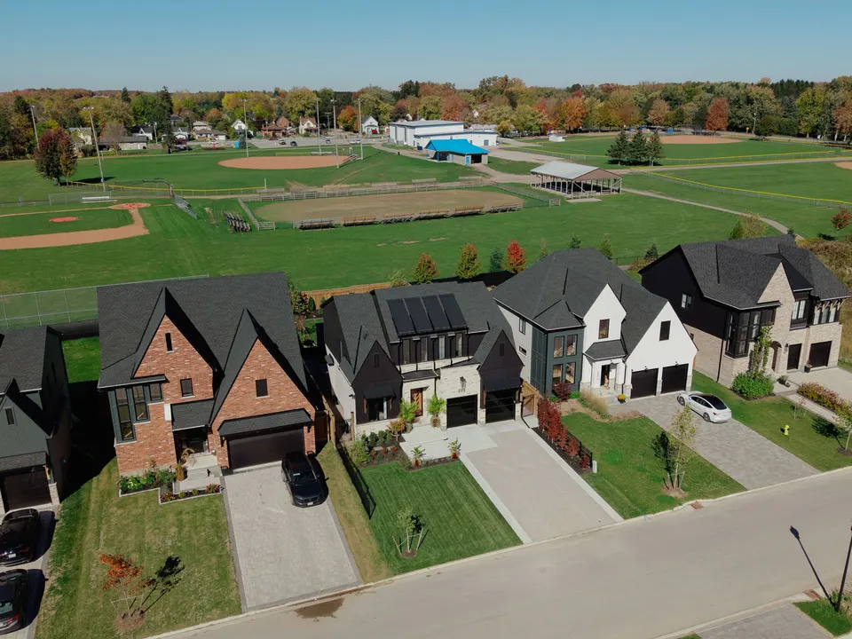 Aerial view of the fields beyond