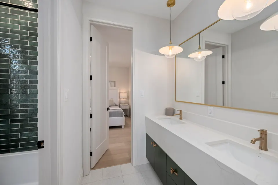 Shared bath double vanity