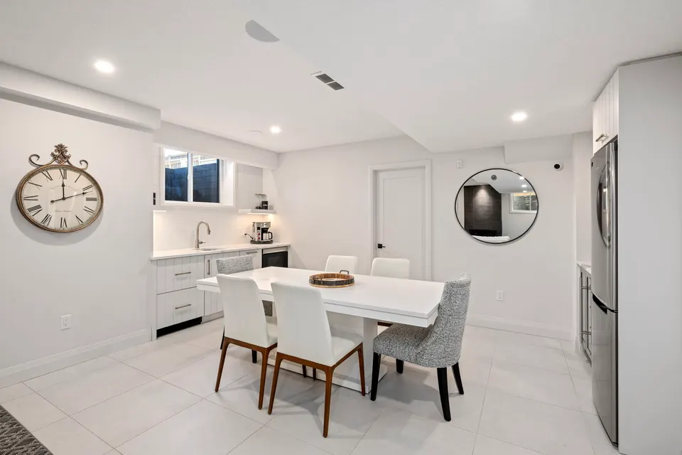 Lower level kitchen and dining