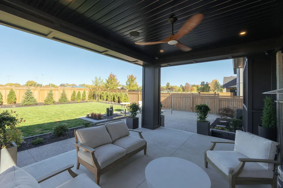 Covered porch toward the lawn