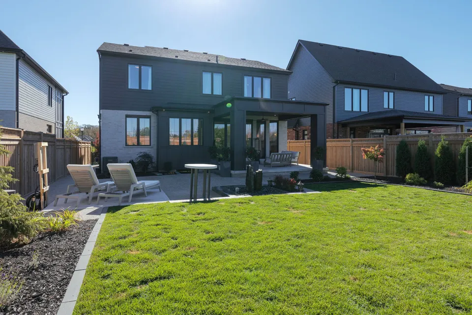 Rear elevation and patio