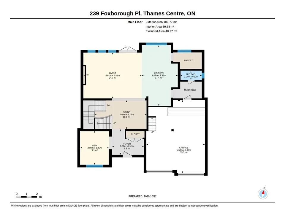 Main floor plan (metric)